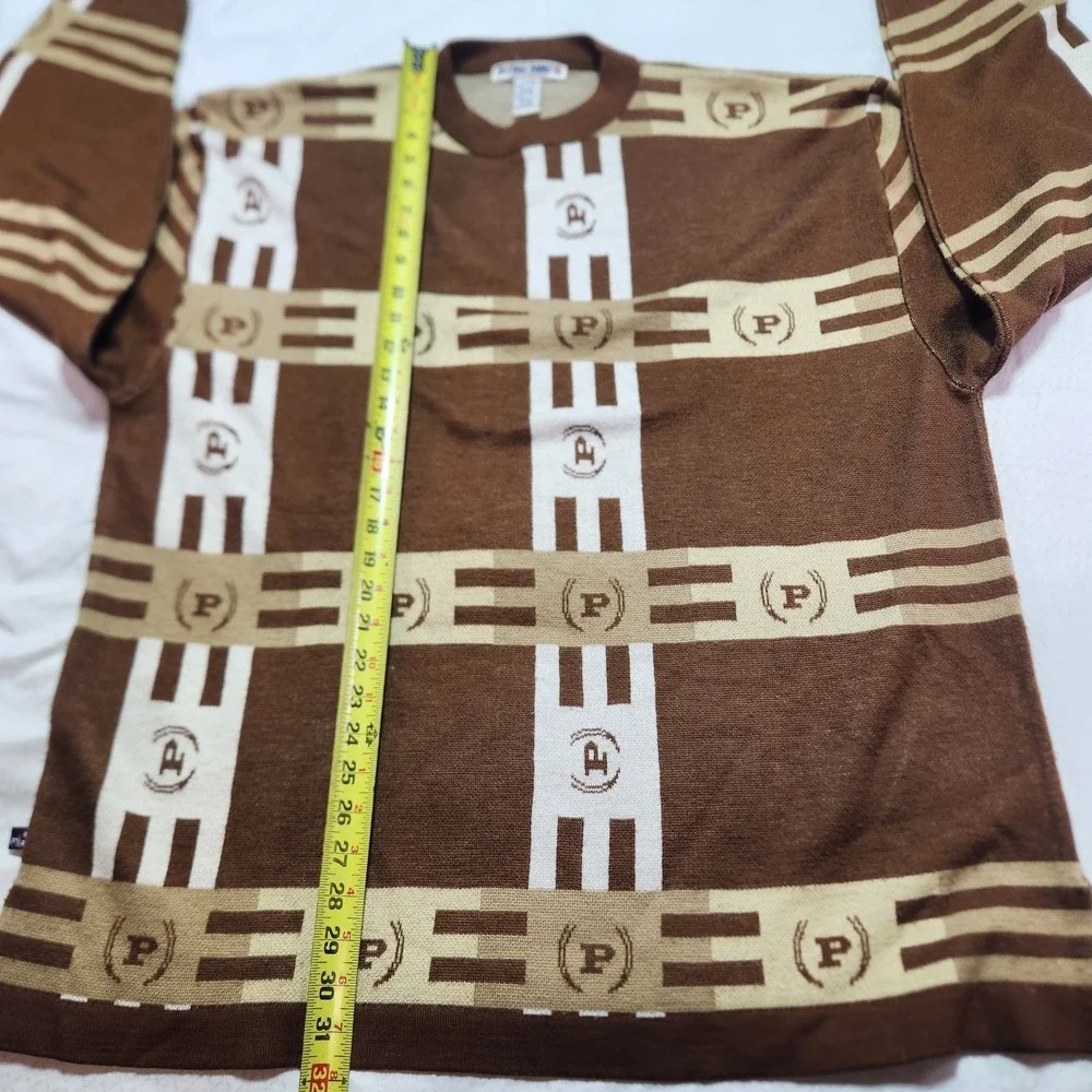 VTG Phat Farm Men's Brown 90's Wool Blend Long Sleeve Sweater Size XL